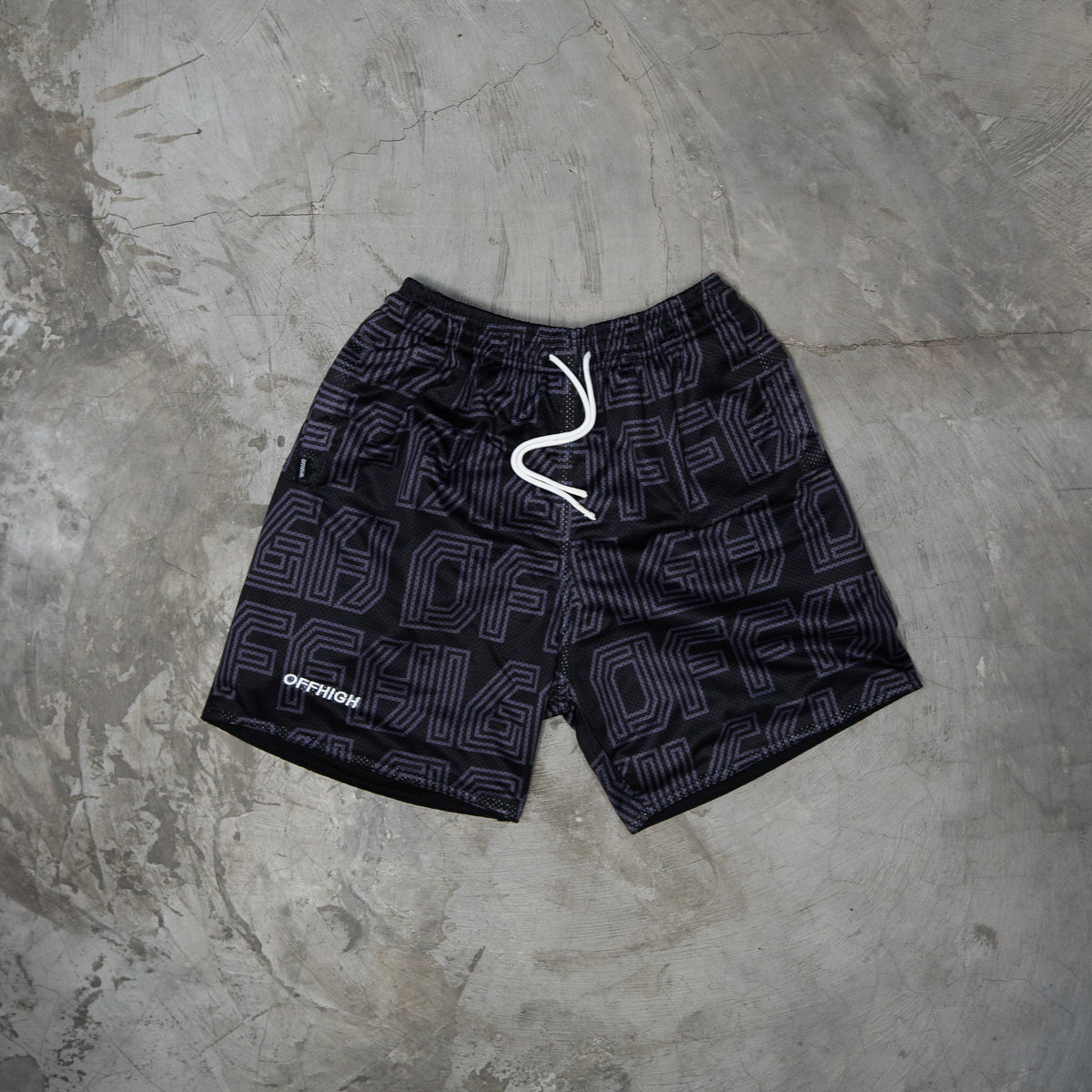 OFFHIGH HEX BLACK MESH SHORT
