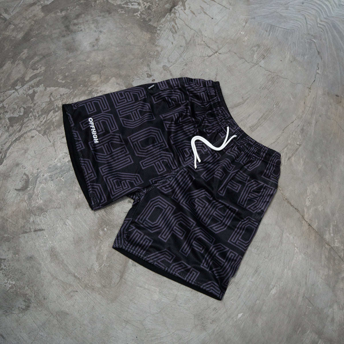 OFFHIGH HEX BLACK MESH SHORT