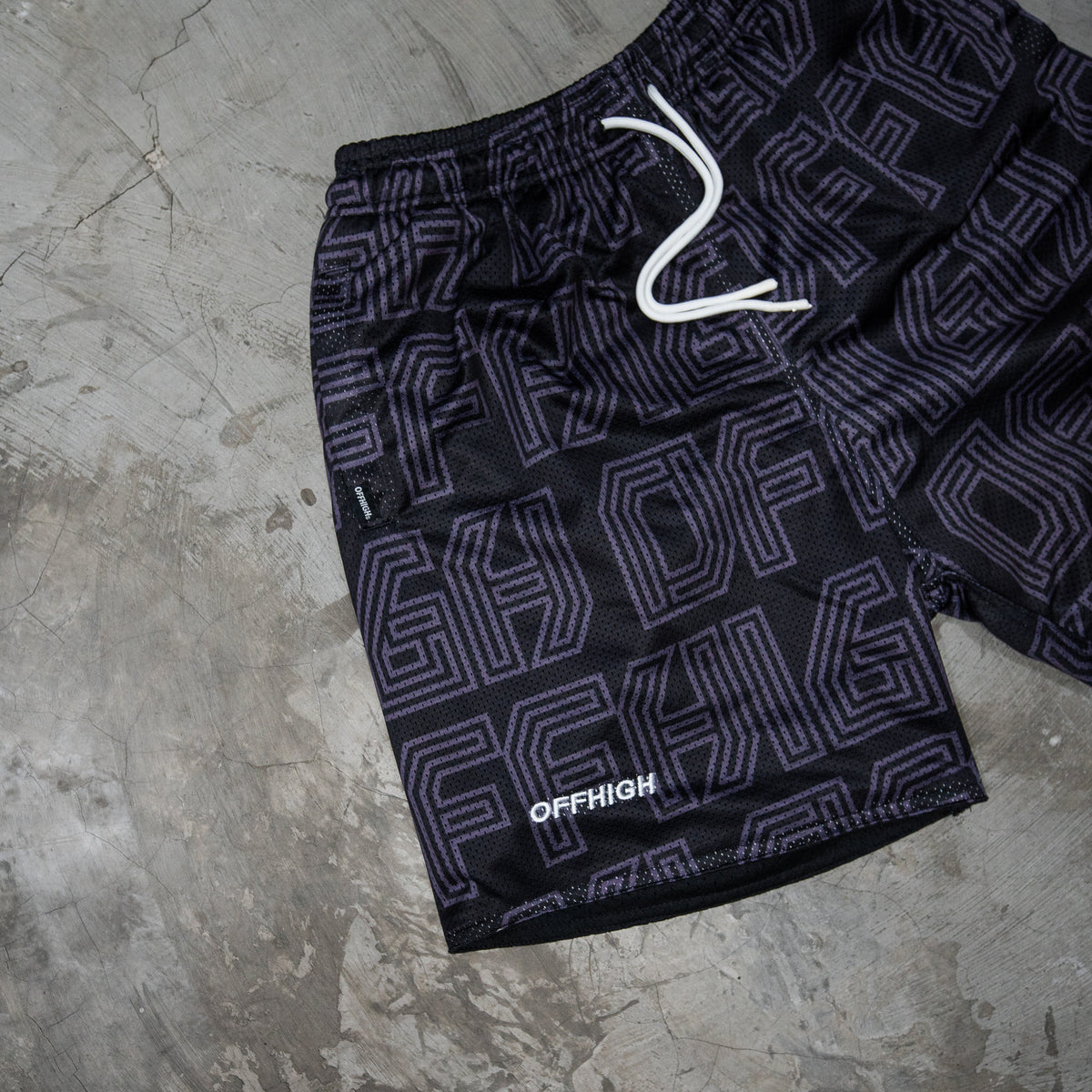 OFFHIGH HEX BLACK MESH SHORT