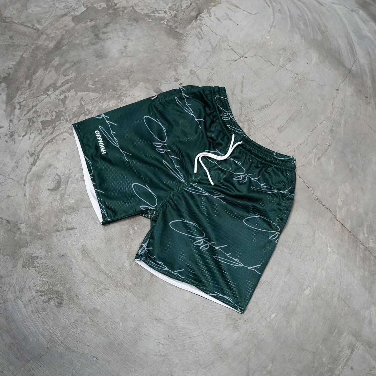 OFFHIGH SLY GREEN MESH SHORT