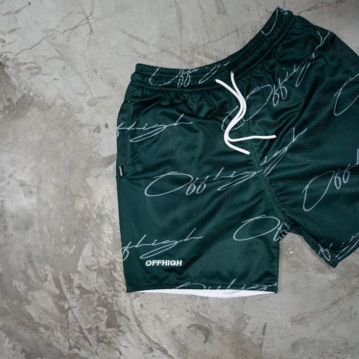 OFFHIGH SLY GREEN MESH SHORT