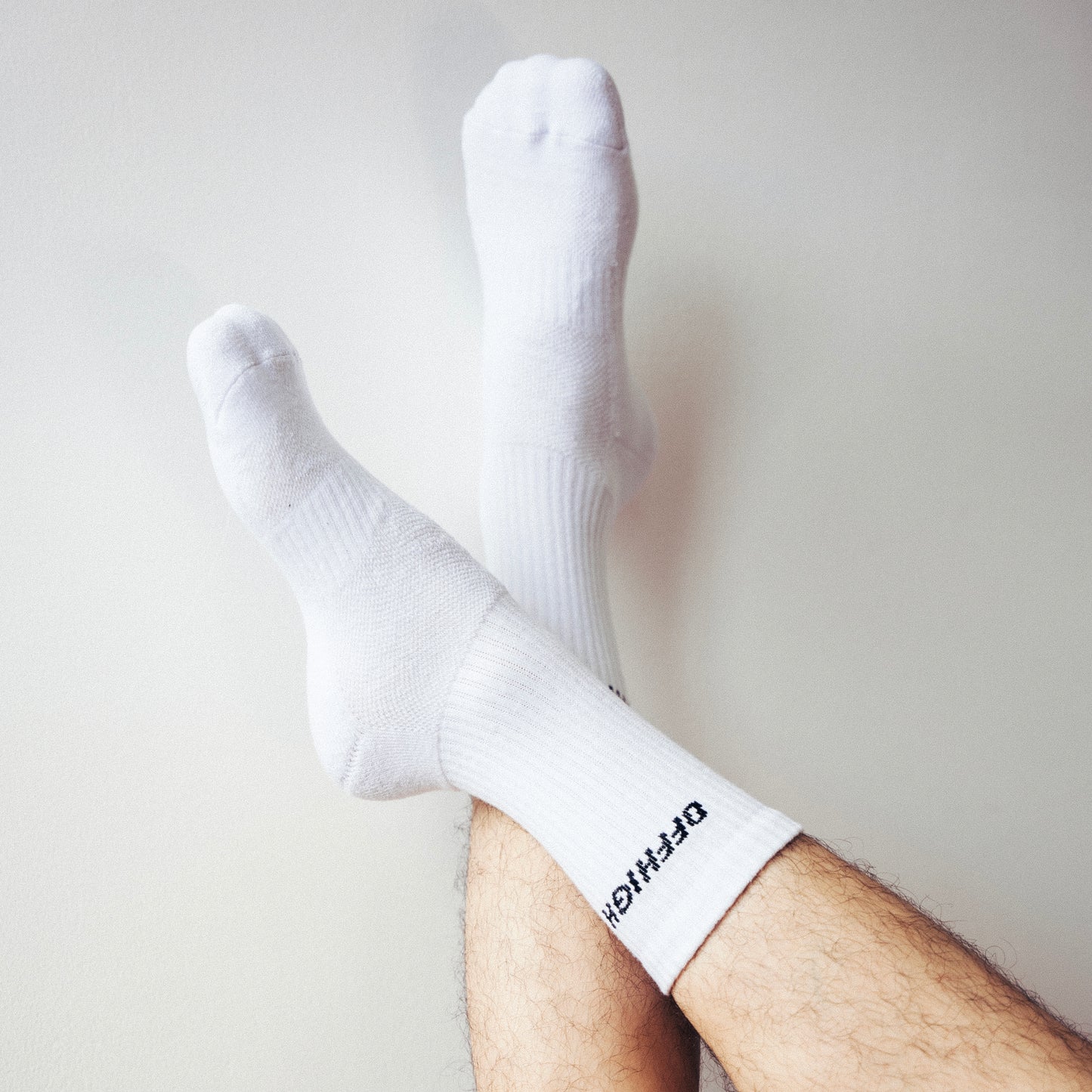 OFFHIGH LOGO WHITE COTTON SOCKS