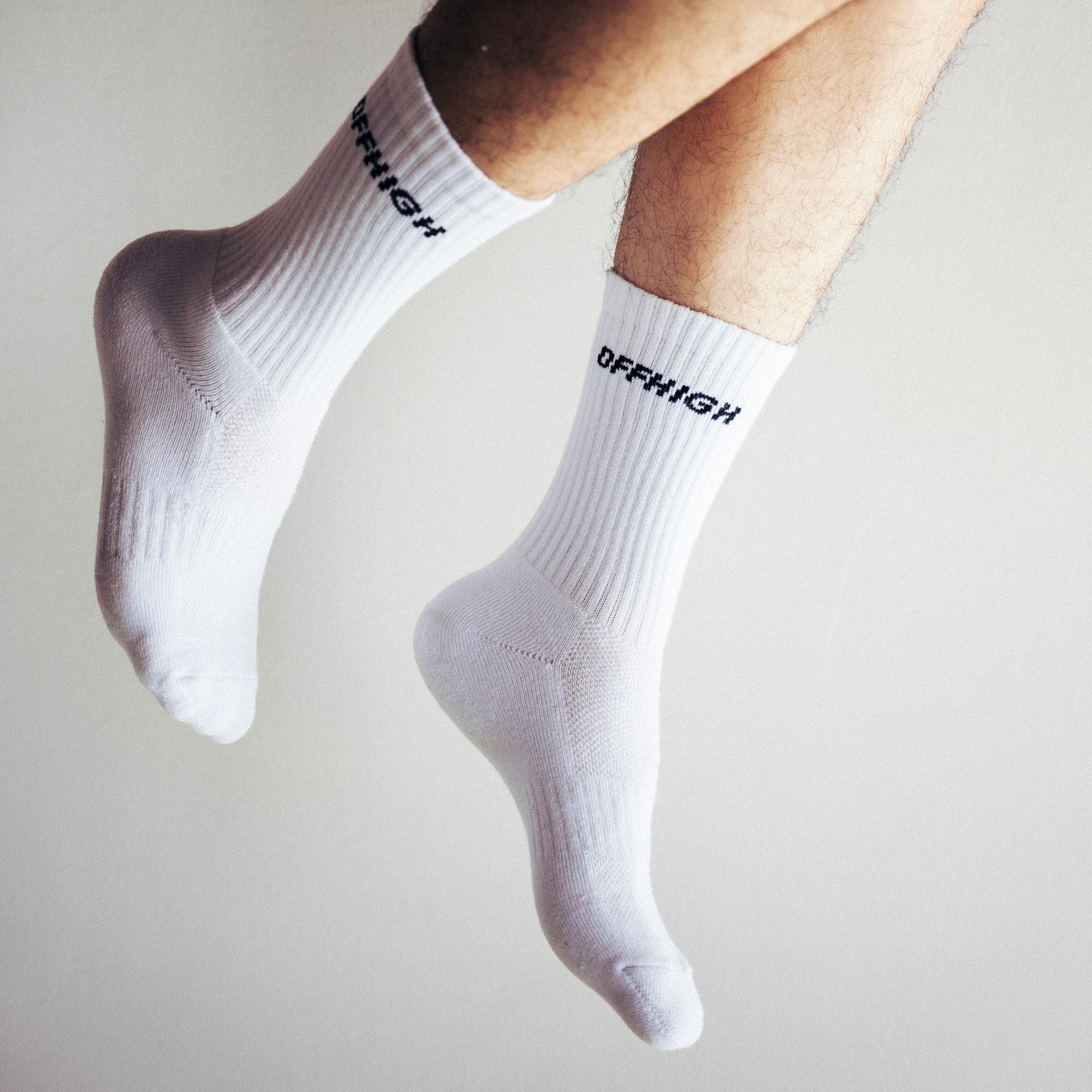 OFFHIGH LOGO WHITE COTTON SOCKS