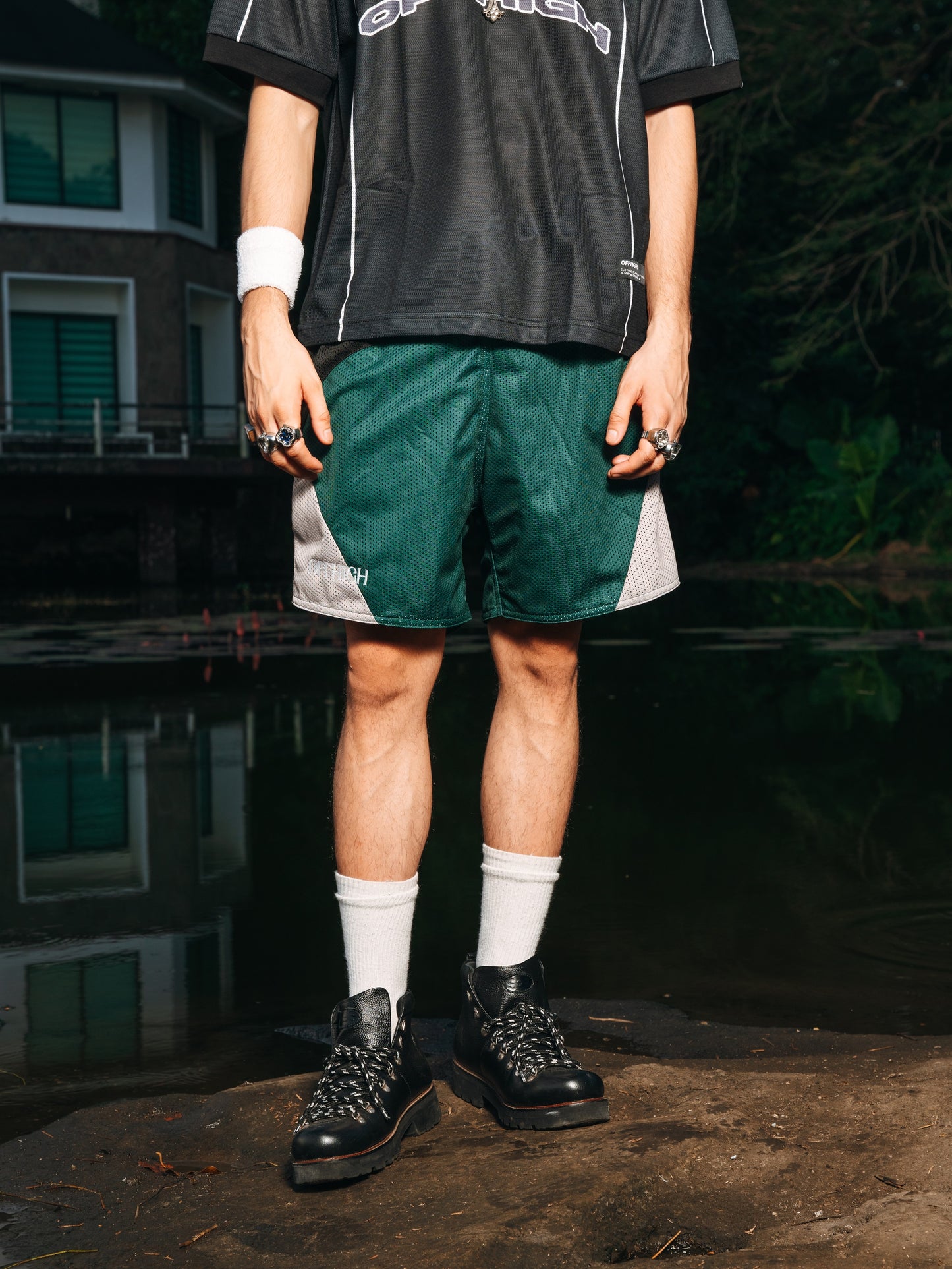 OFFHIGH OXY GREEN MESH SHORT
