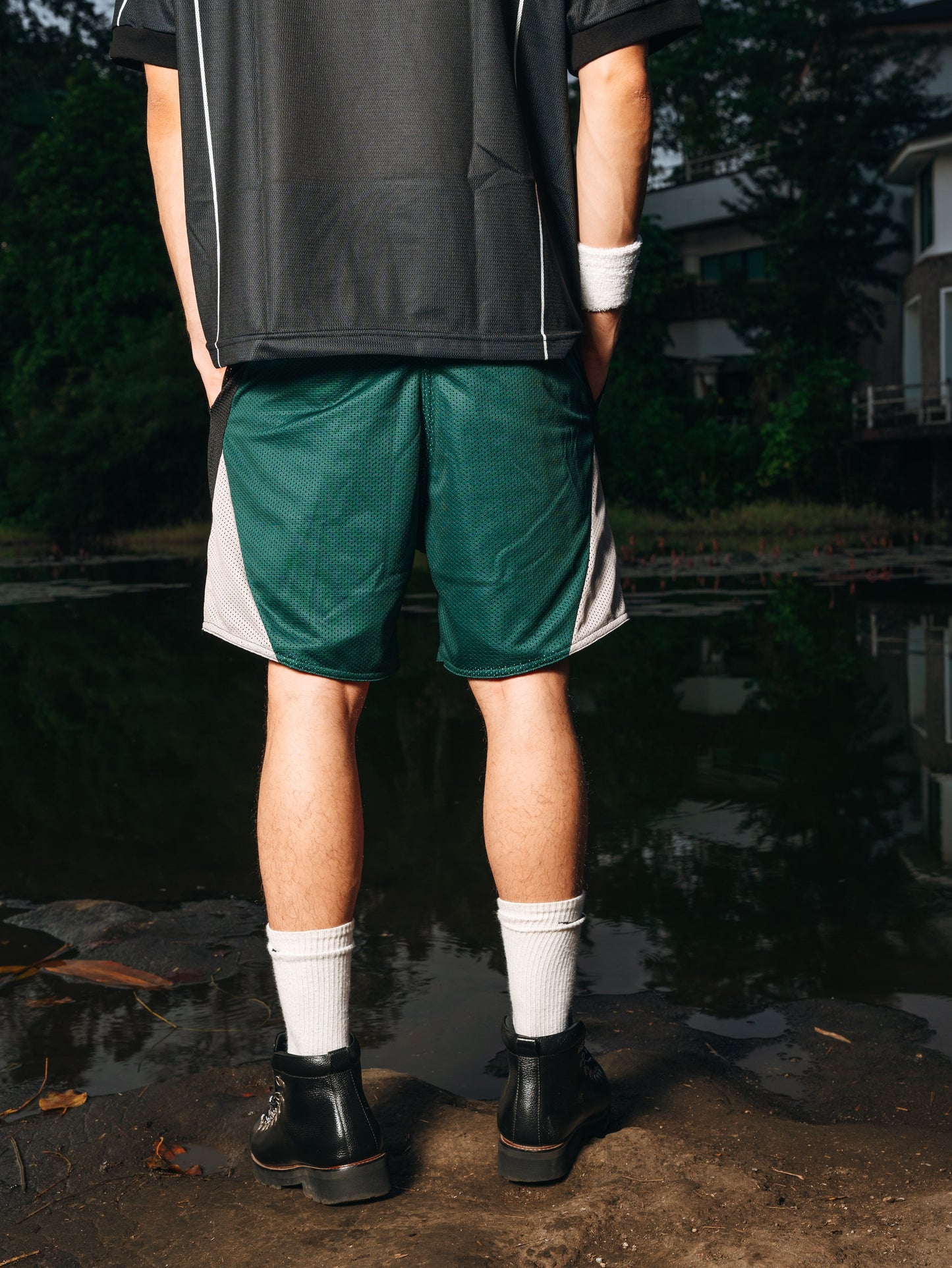 OFFHIGH OXY GREEN MESH SHORT