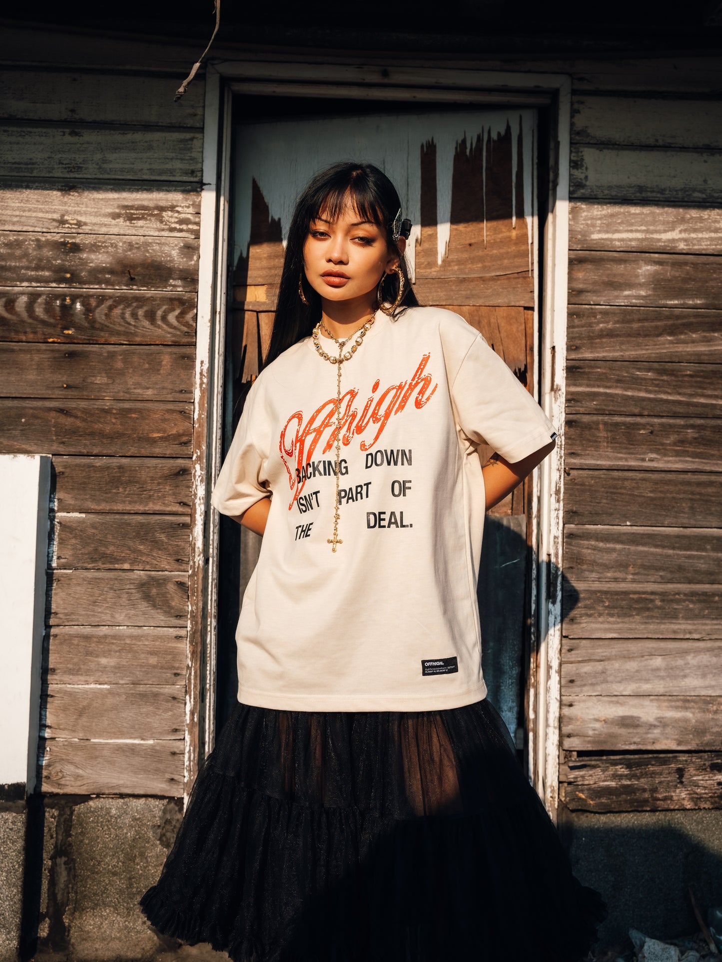 OFFHIGH BACKING DOWN OFF WHITE TSHIRT
