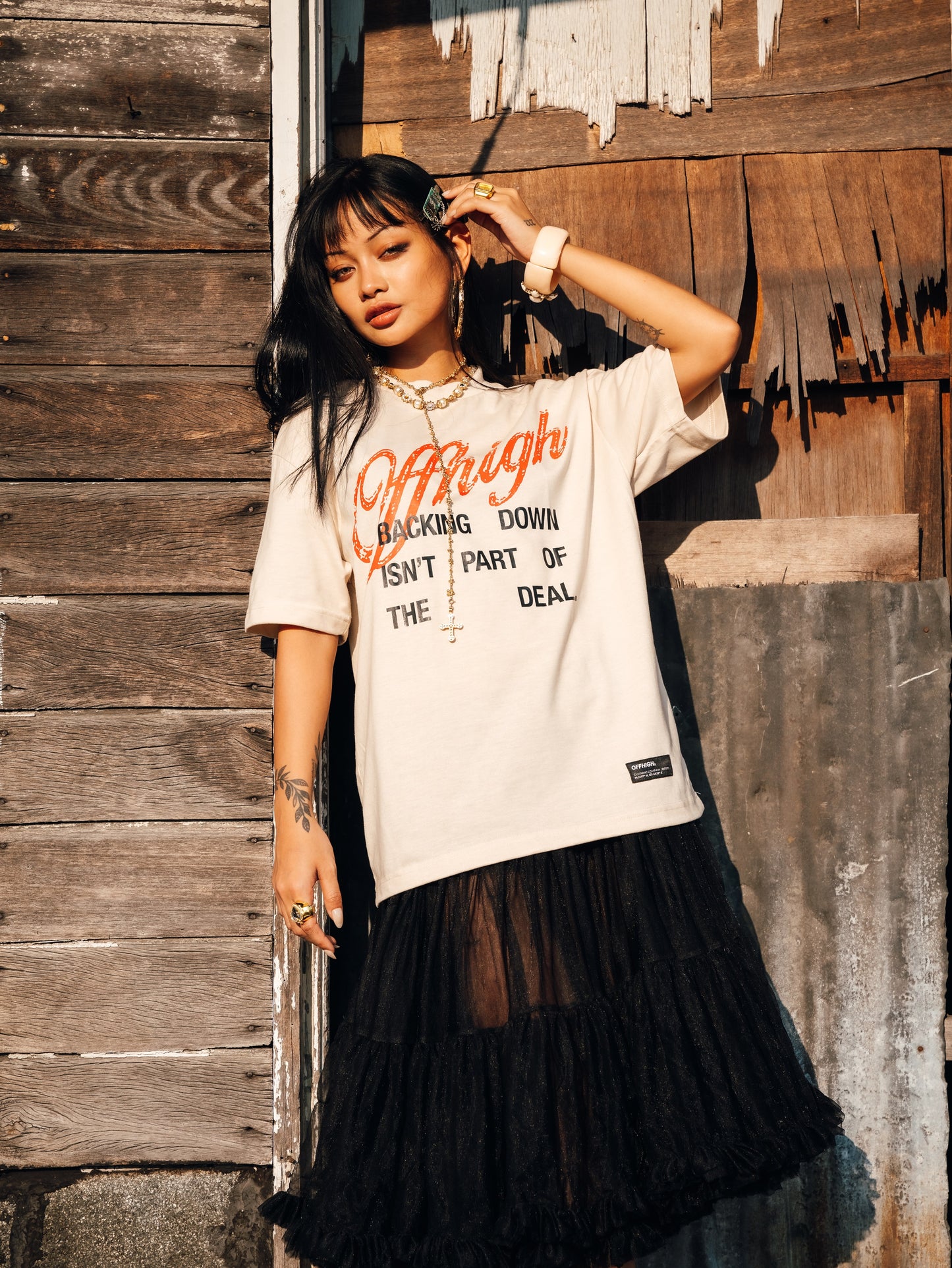 OFFHIGH BACKING DOWN OFF WHITE TSHIRT