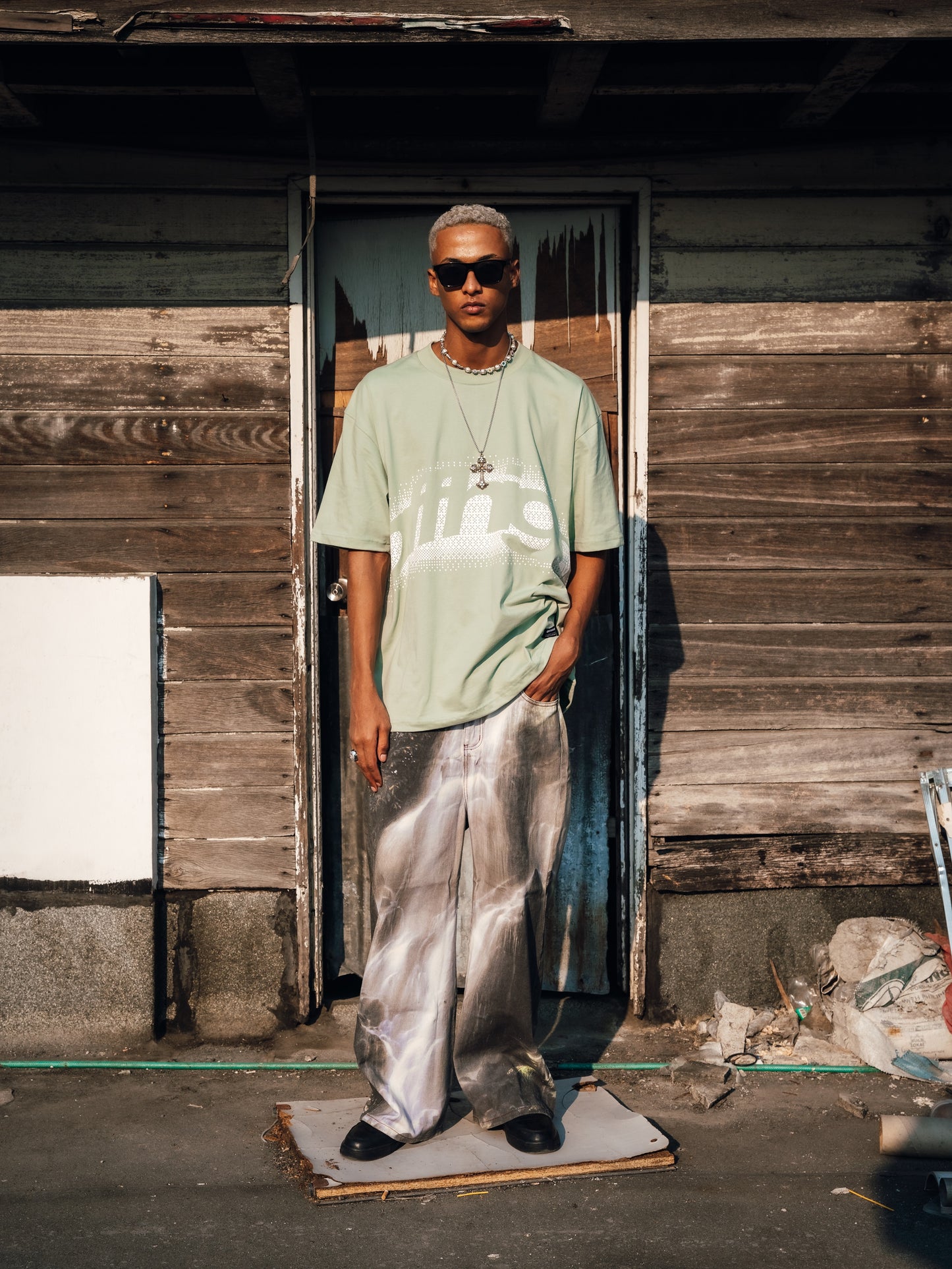 OFFHIGH RUGGED SAGE GREEN TSHIRT