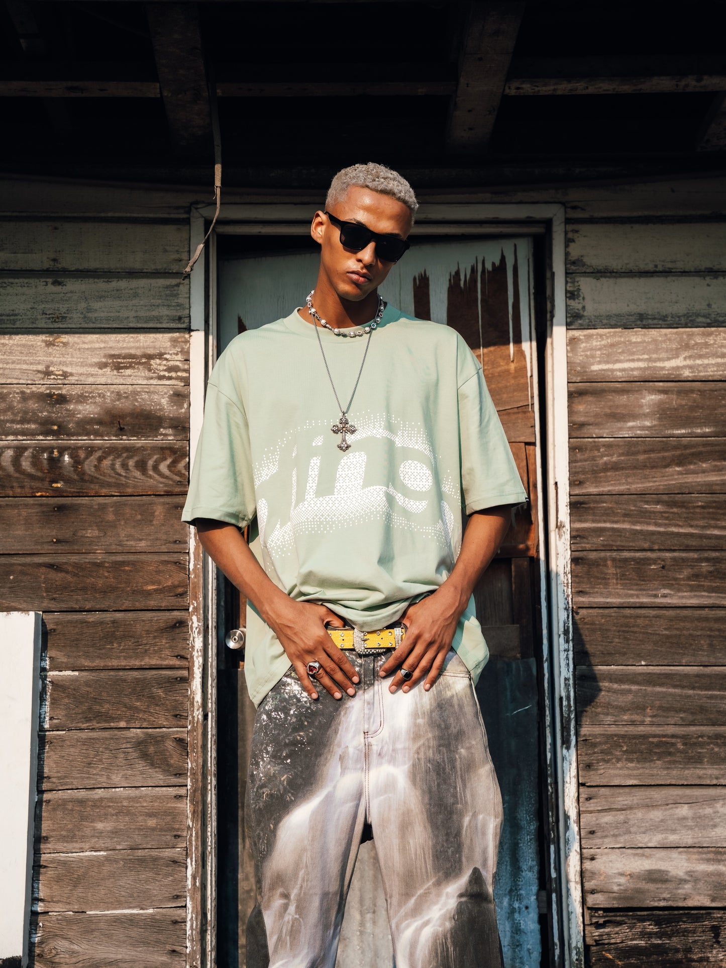 OFFHIGH RUGGED SAGE GREEN TSHIRT