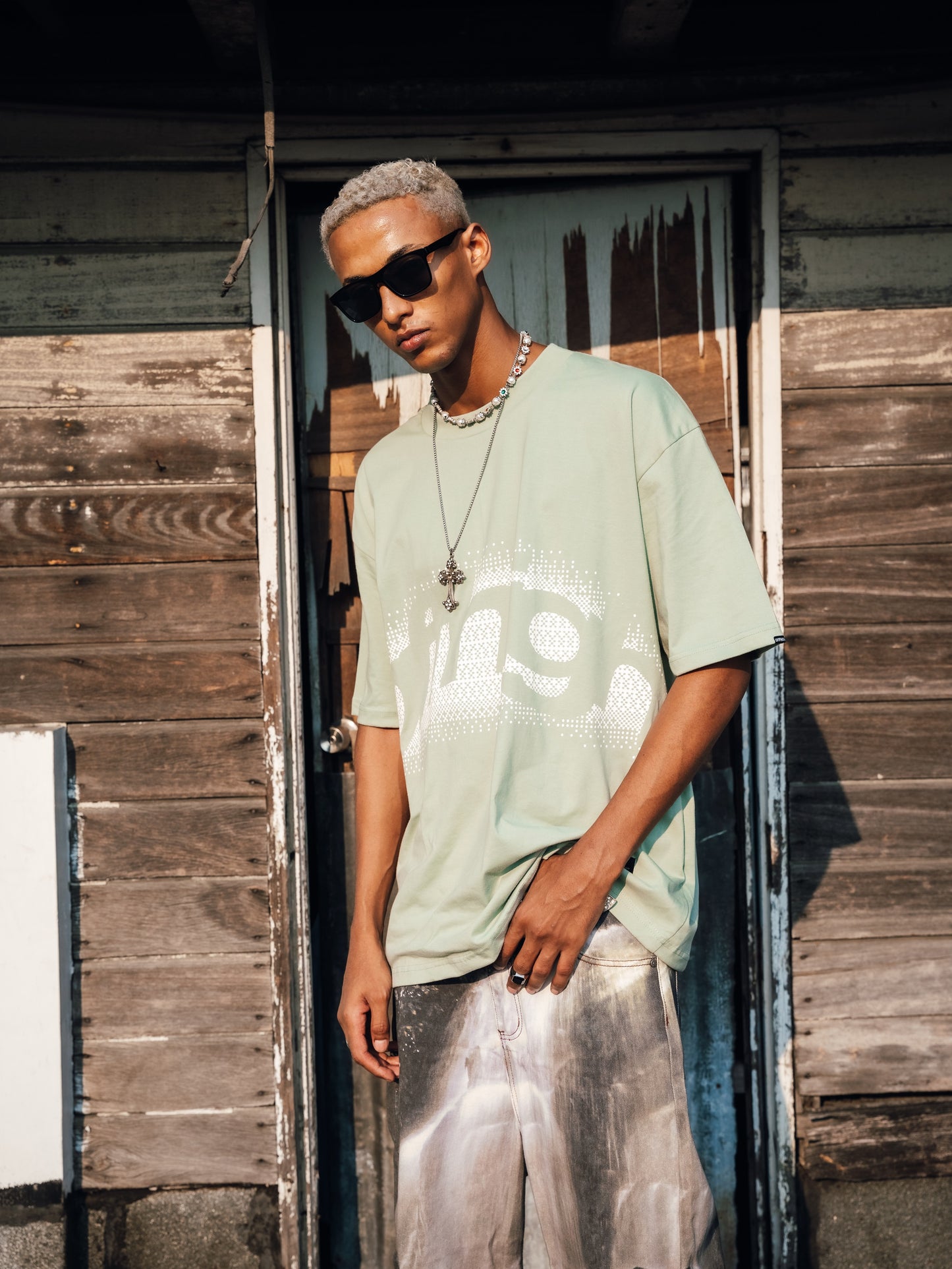 OFFHIGH RUGGED SAGE GREEN TSHIRT