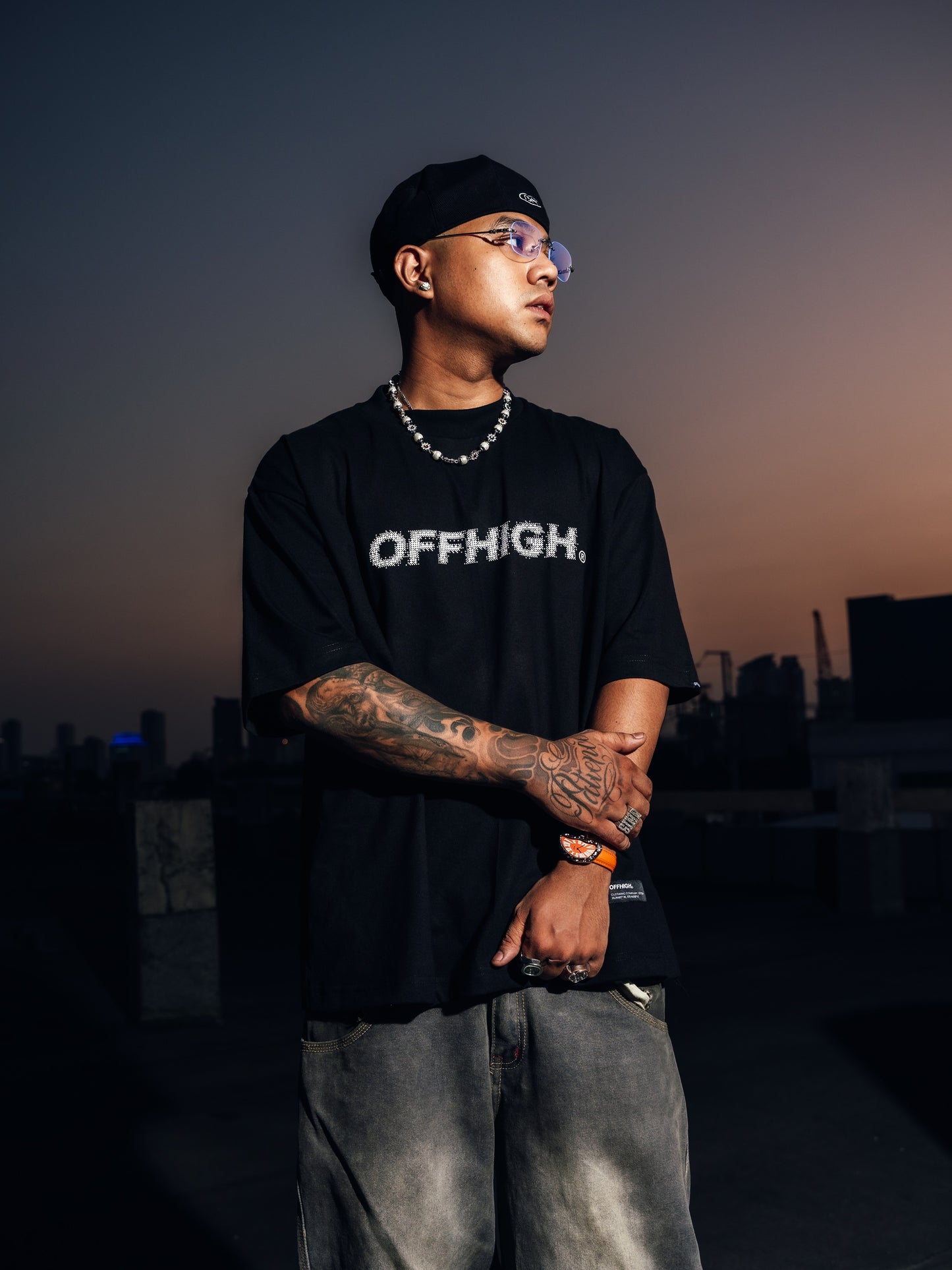 OFFHIGH ROUTE BLACK TSHIRT