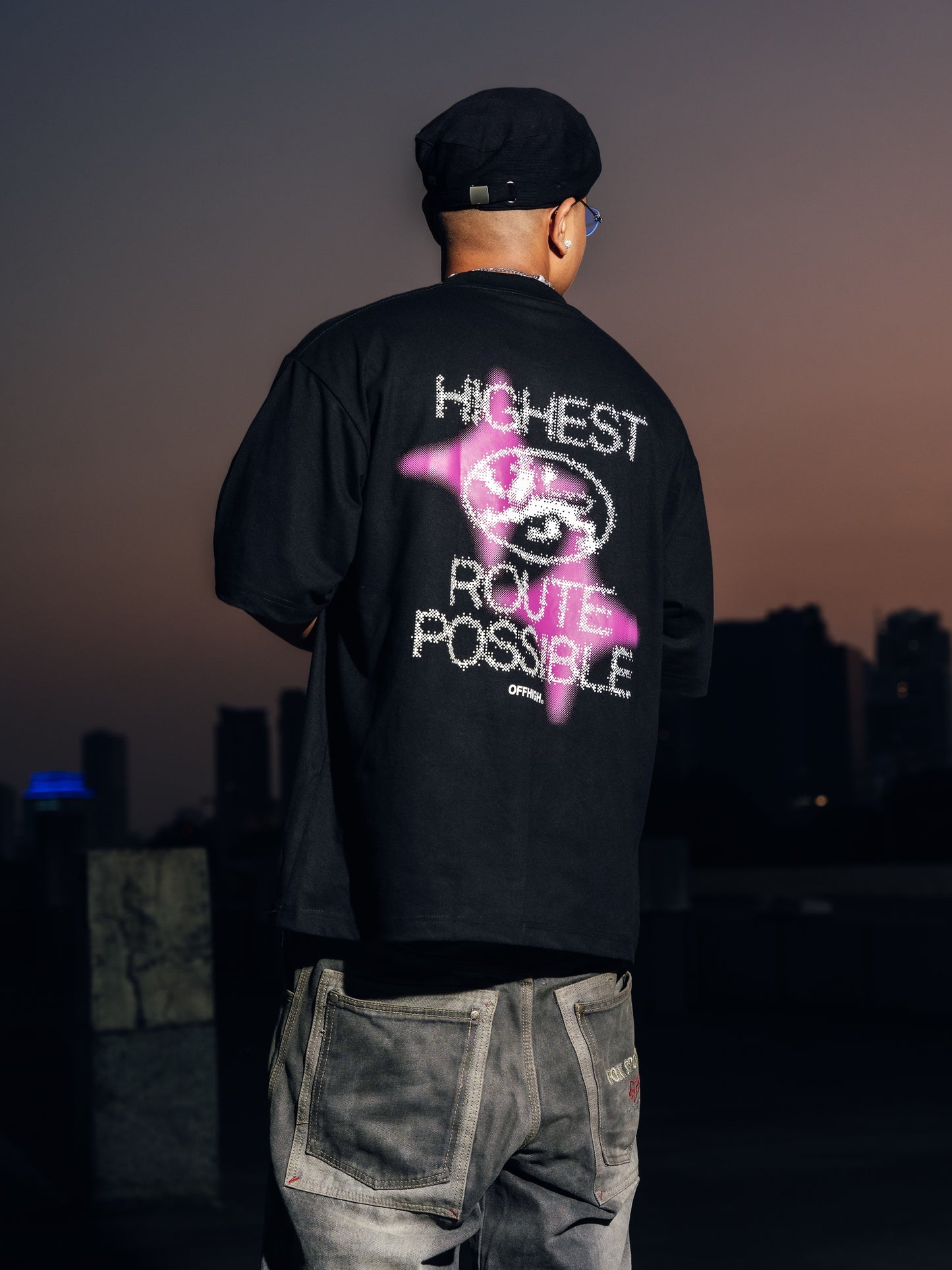 OFFHIGH ROUTE BLACK TSHIRT