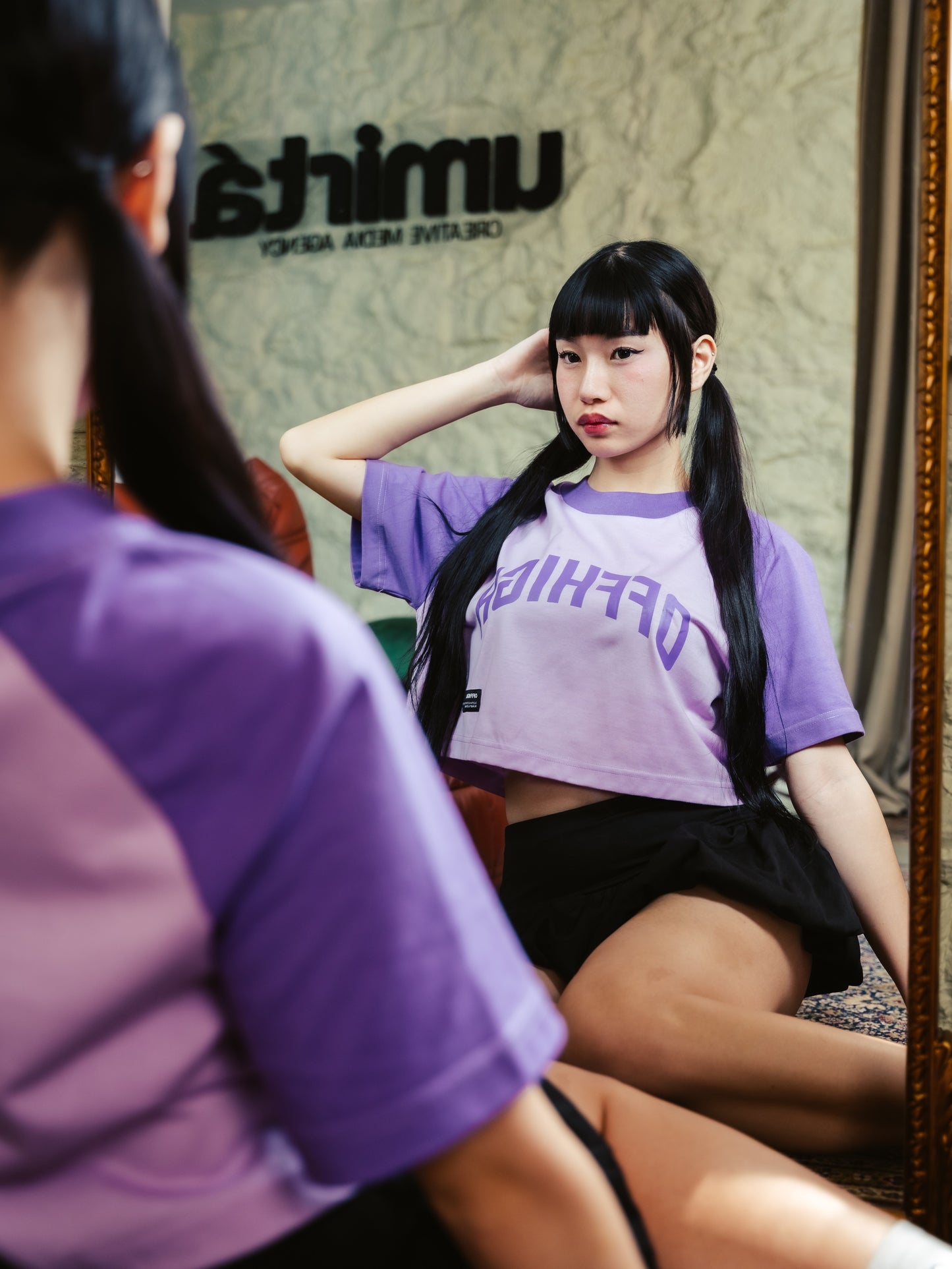 OFFHIGH RAGLAN SYRINGA CROP TSHIRT