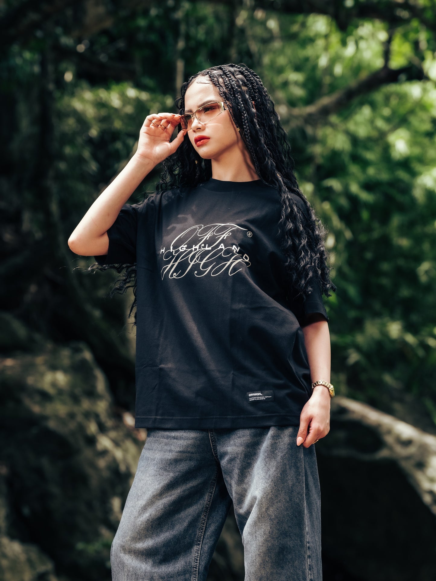 OFFHIGH DIRECTION BLACK TSHIRT