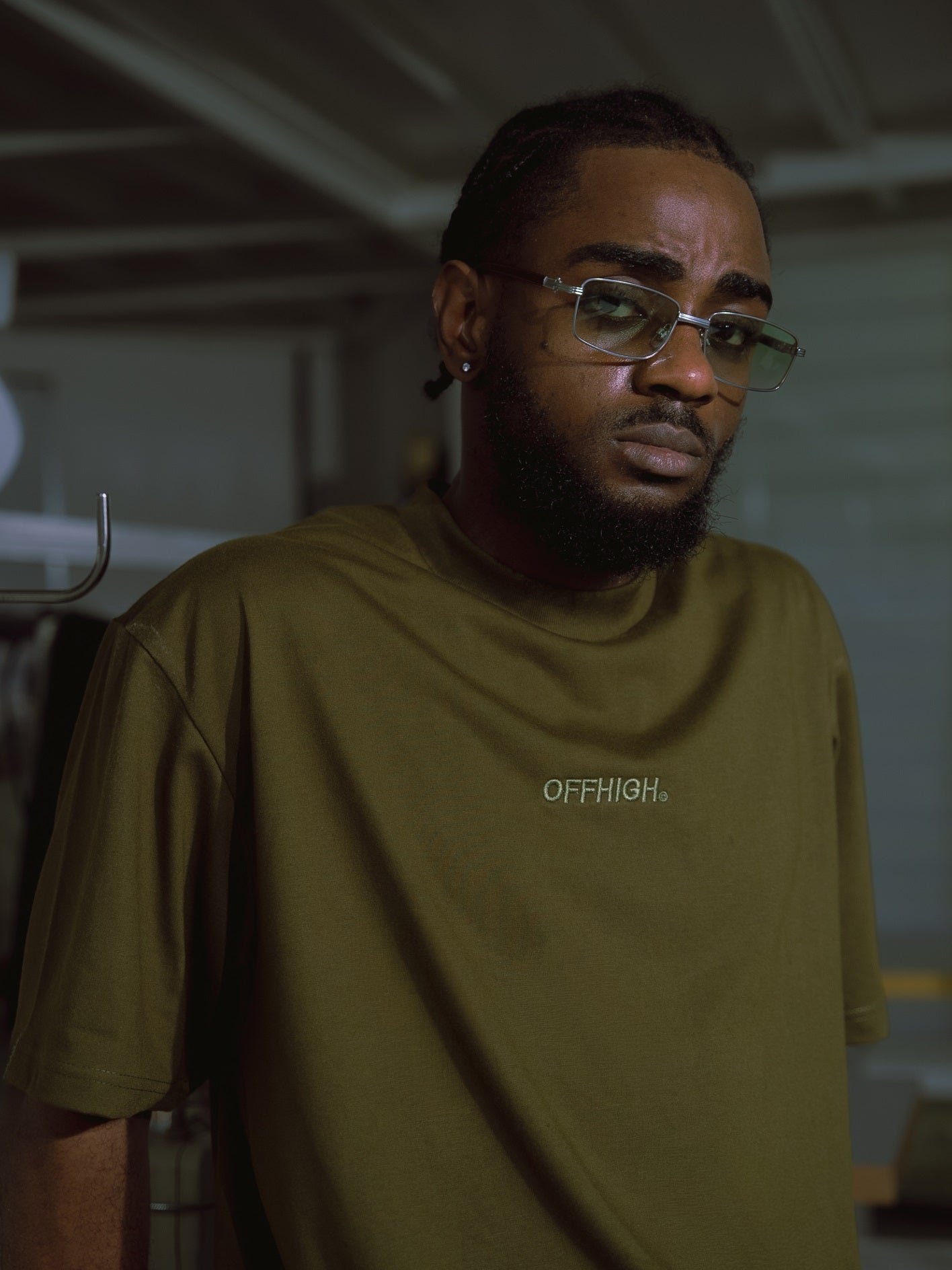 OFFHIGH SHADOW THREAD FATIGUE TSHIRT (BOXY FIT)