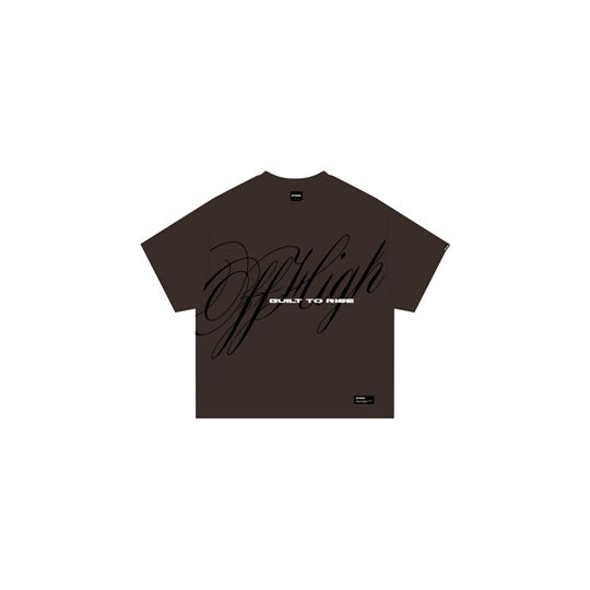 OFFHIGH BUILT TO RISE BROWN TSHIRT