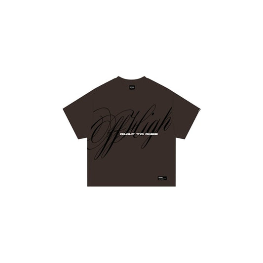 OFFHIGH BUILT TO RISE BROWN TSHIRT