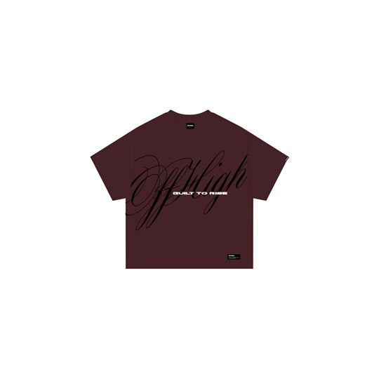 OFFHIGH BUILT TO RISE MAROON TSHIRT