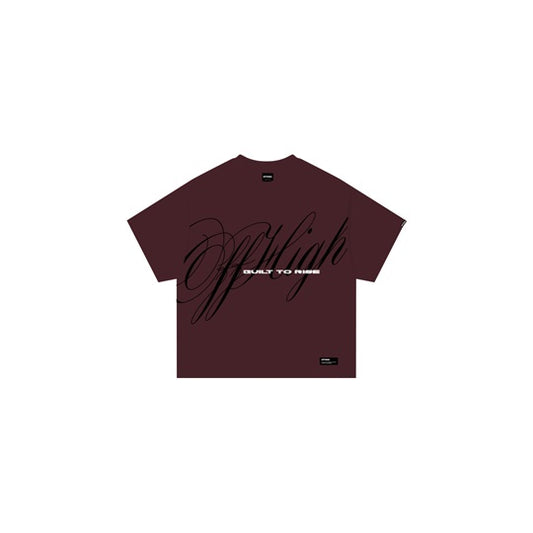 OFFHIGH BUILT TO RISE MAROON TSHIRT