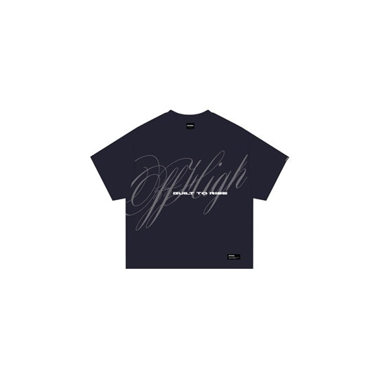 OFFHIGH BUILT TO RISE NAVY BLUE TSHIRT