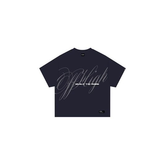 OFFHIGH BUILT TO RISE NAVY BLUE TSHIRT