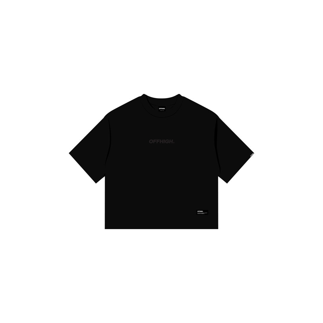 OFFHIGH SHADOW THREAD BLACK TSHIRT (BOXY FIT)