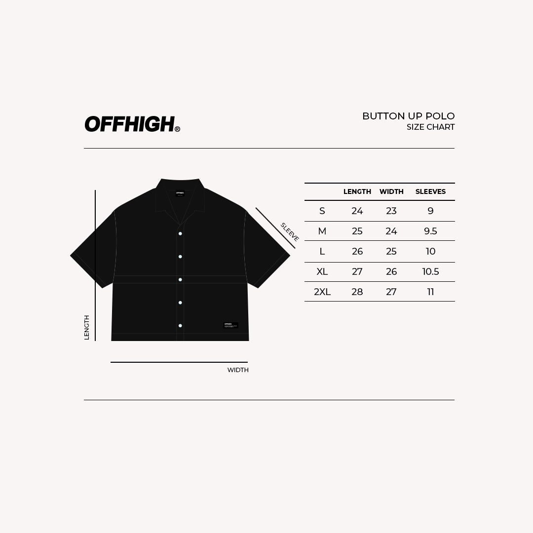 OFFHIGH RANGE BLACK BUTTON UP POLO