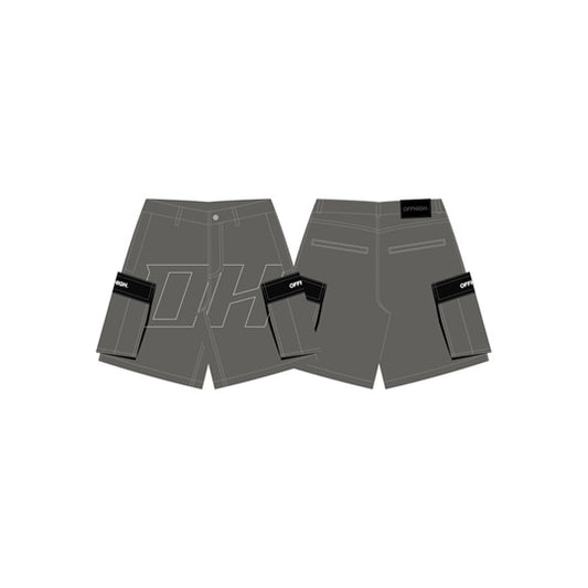 OFFHIGH SHIMMER GRAY CARGO SHORTS