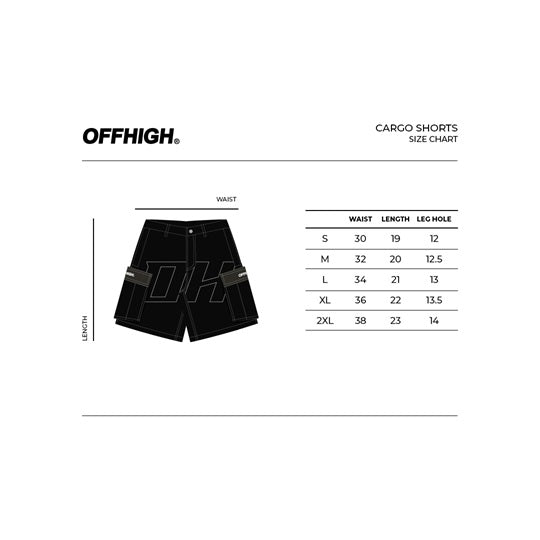 OFFHIGH SHIMMER GRAY CARGO SHORTS