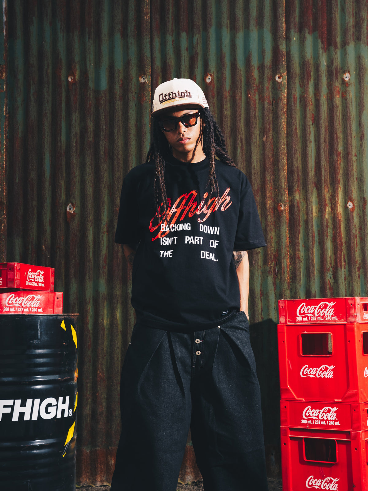 OFFHIGH BACKING DOWN BLACK TSHIRT