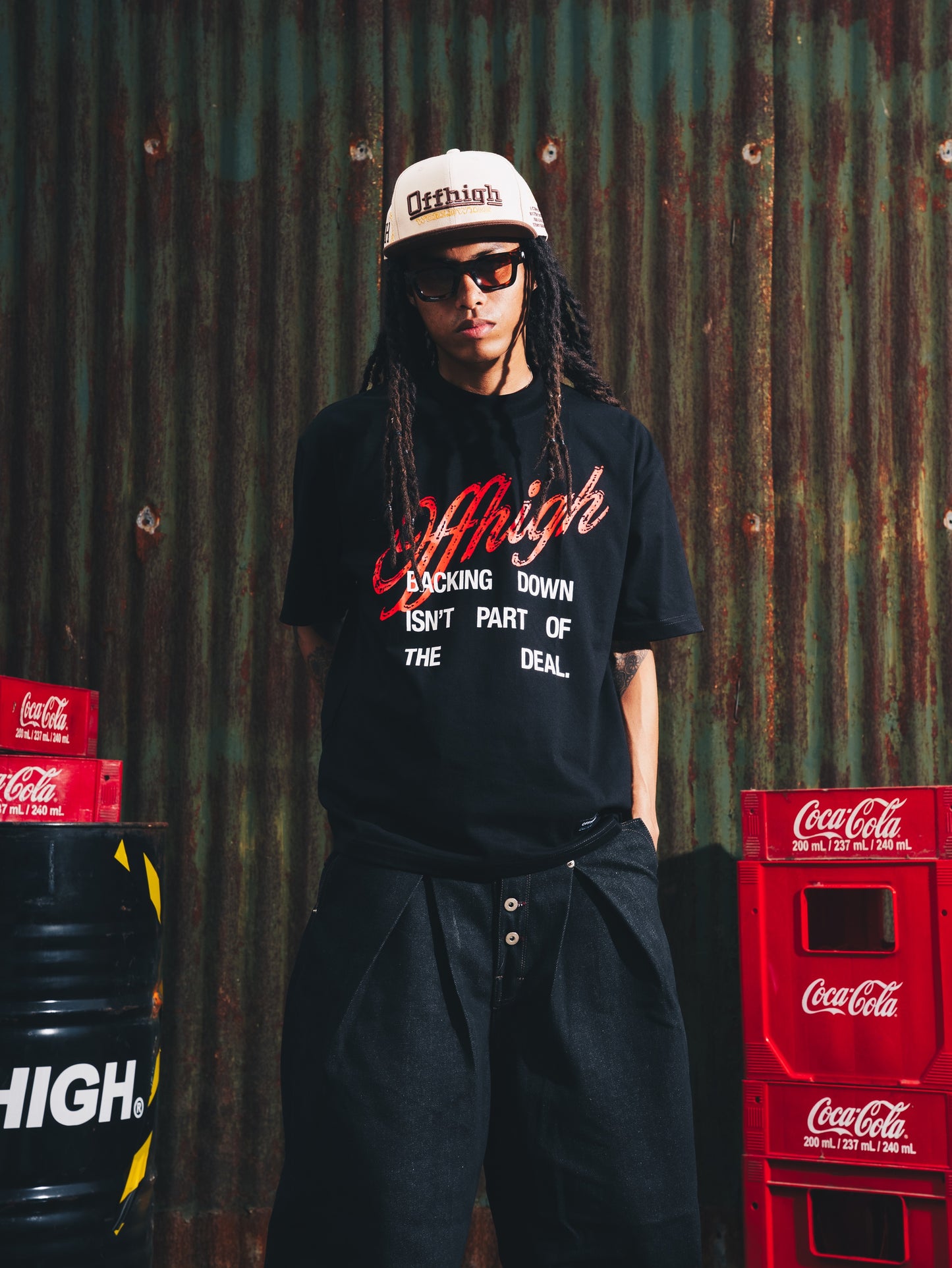 OFFHIGH BACKING DOWN BLACK TSHIRT