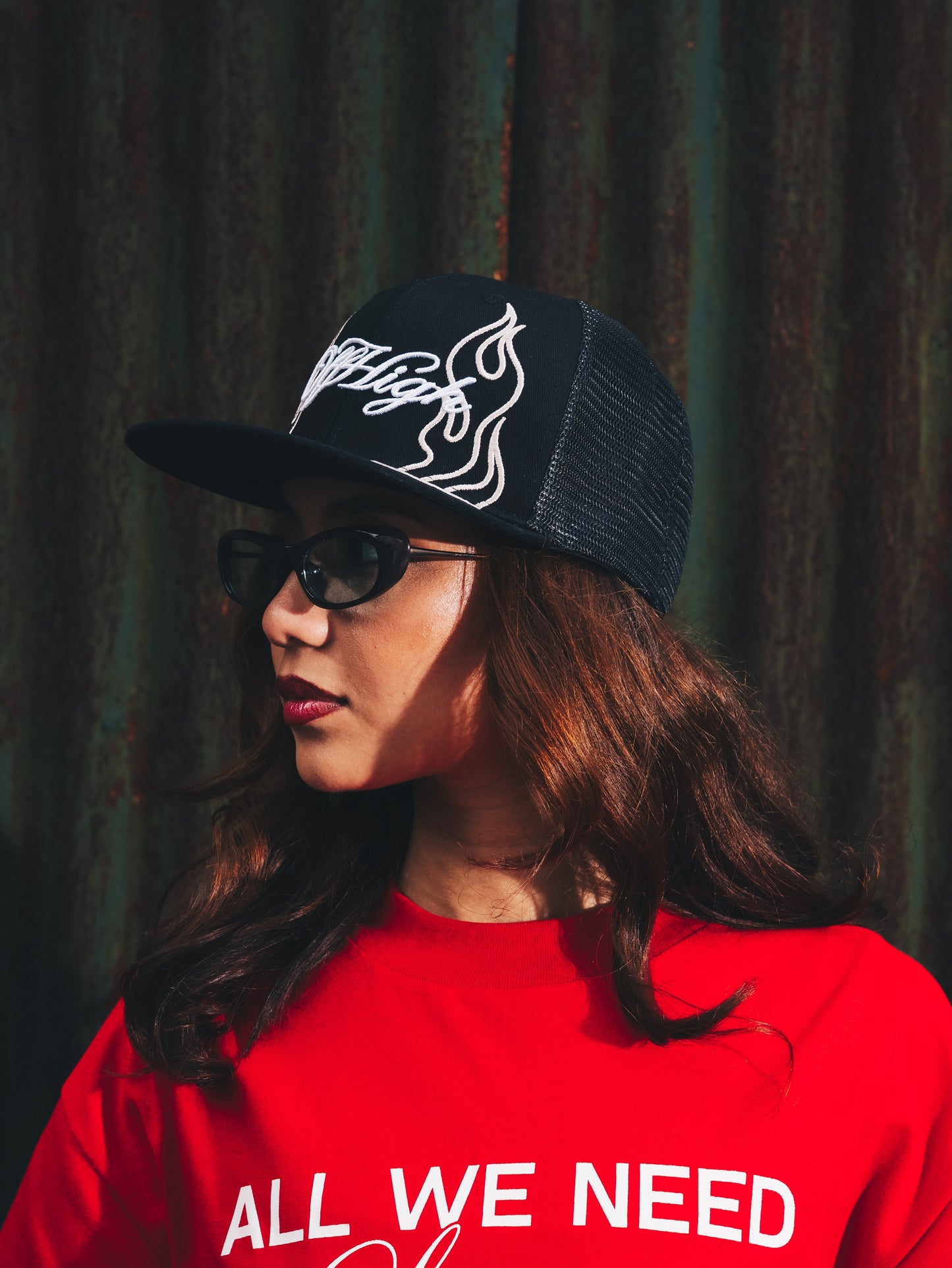 OFFHIGH FLAMES BLACK TRUCKER CAP