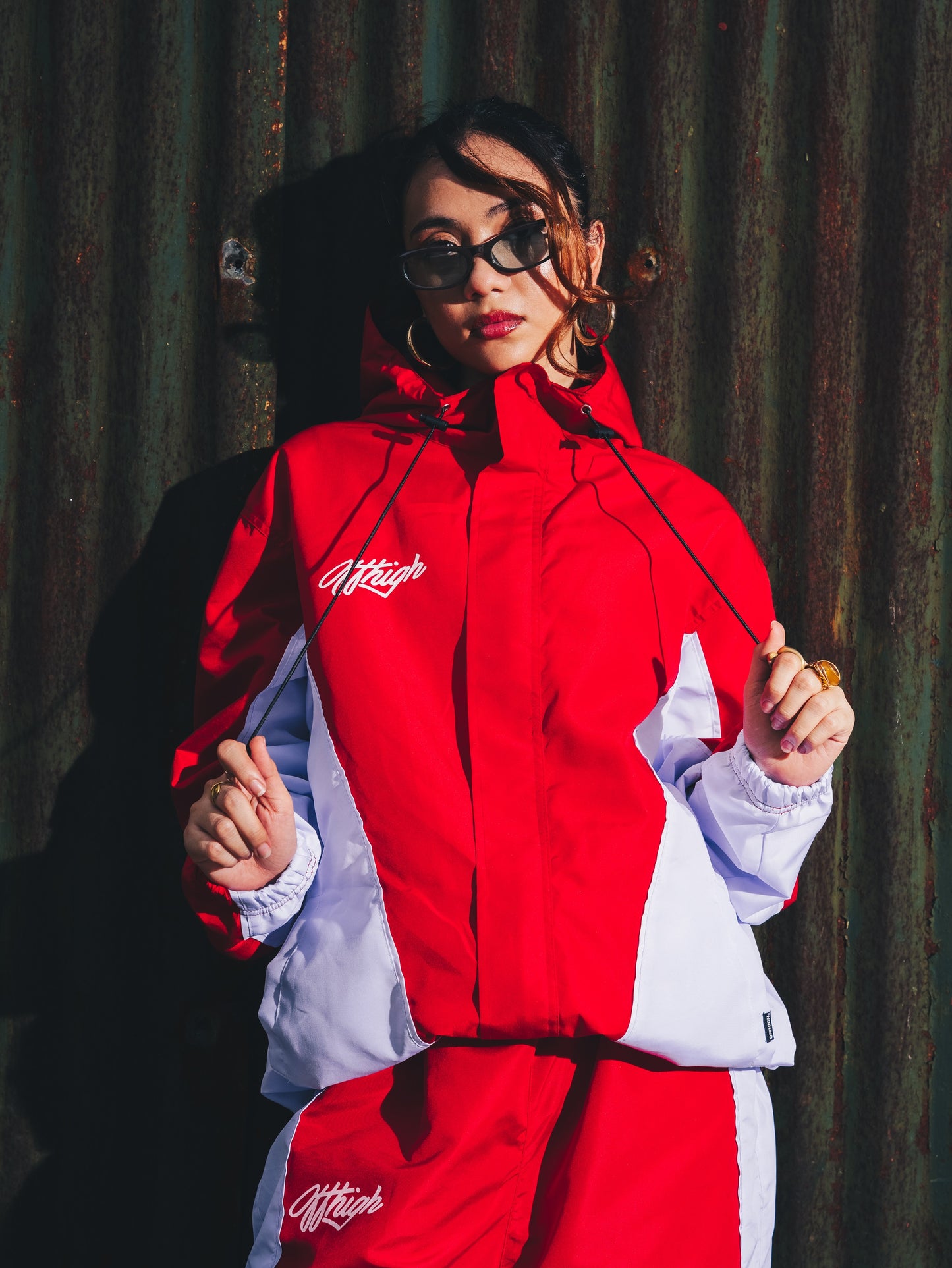 OFFHIGH BONE DRY RED WINDBREAKER