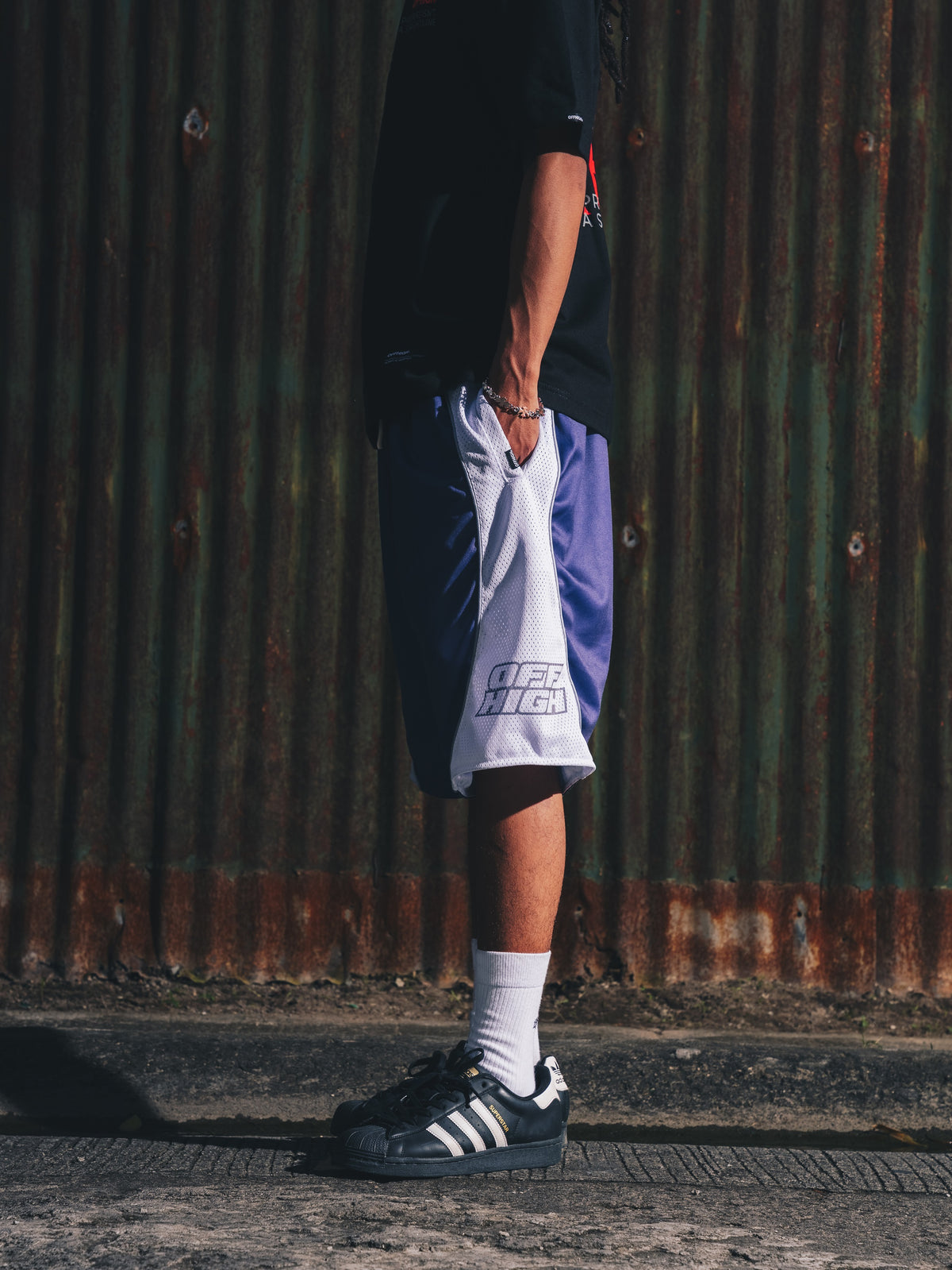 OFFHIGH ROUTINE BLUE MESH SHORT