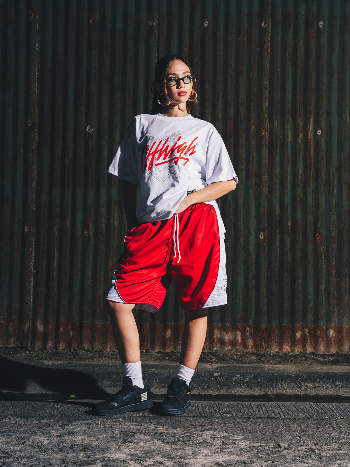 OFFHIGH ROUTINE RED MESH SHORT