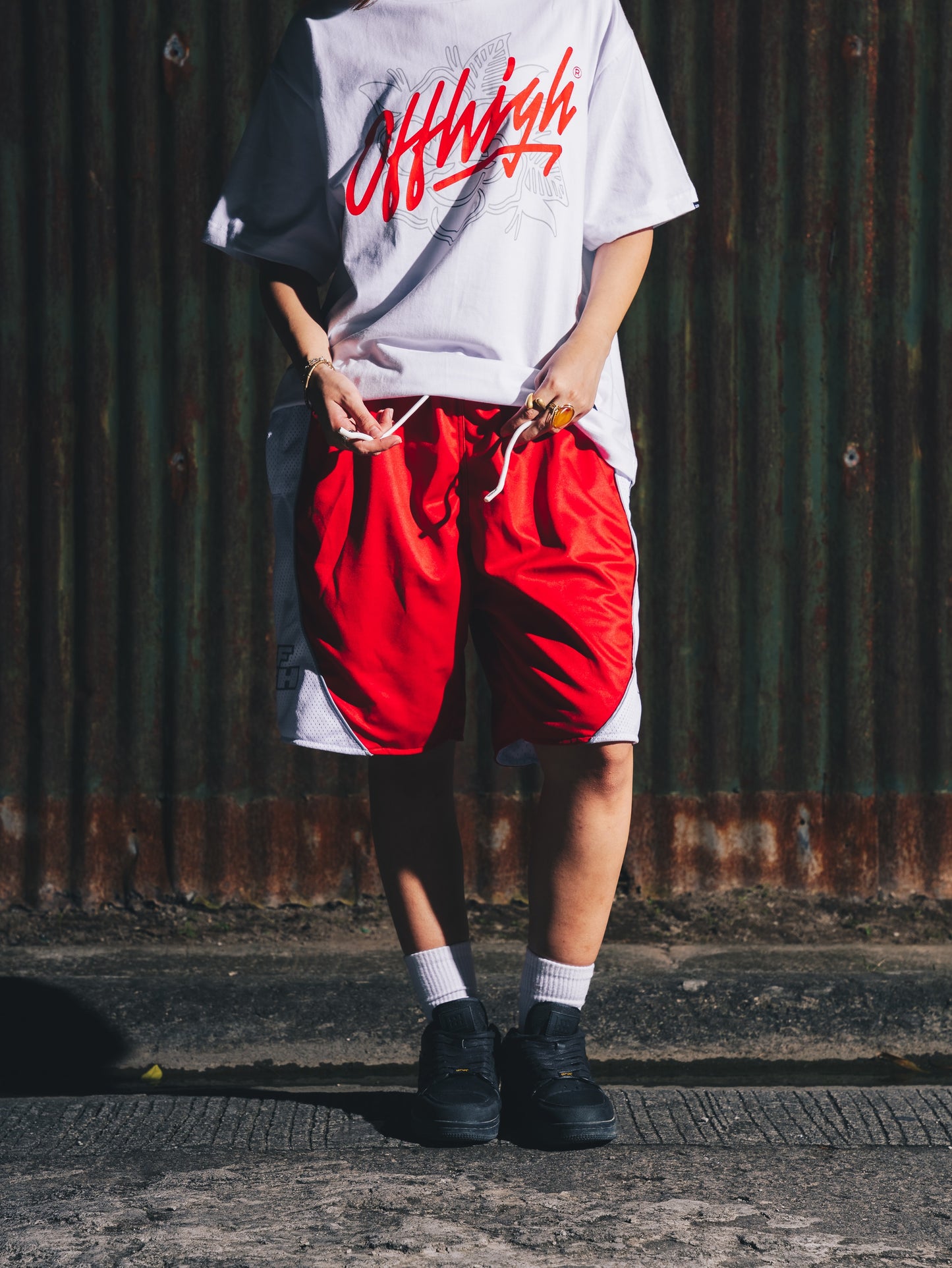 OFFHIGH ROUTINE RED MESH SHORT