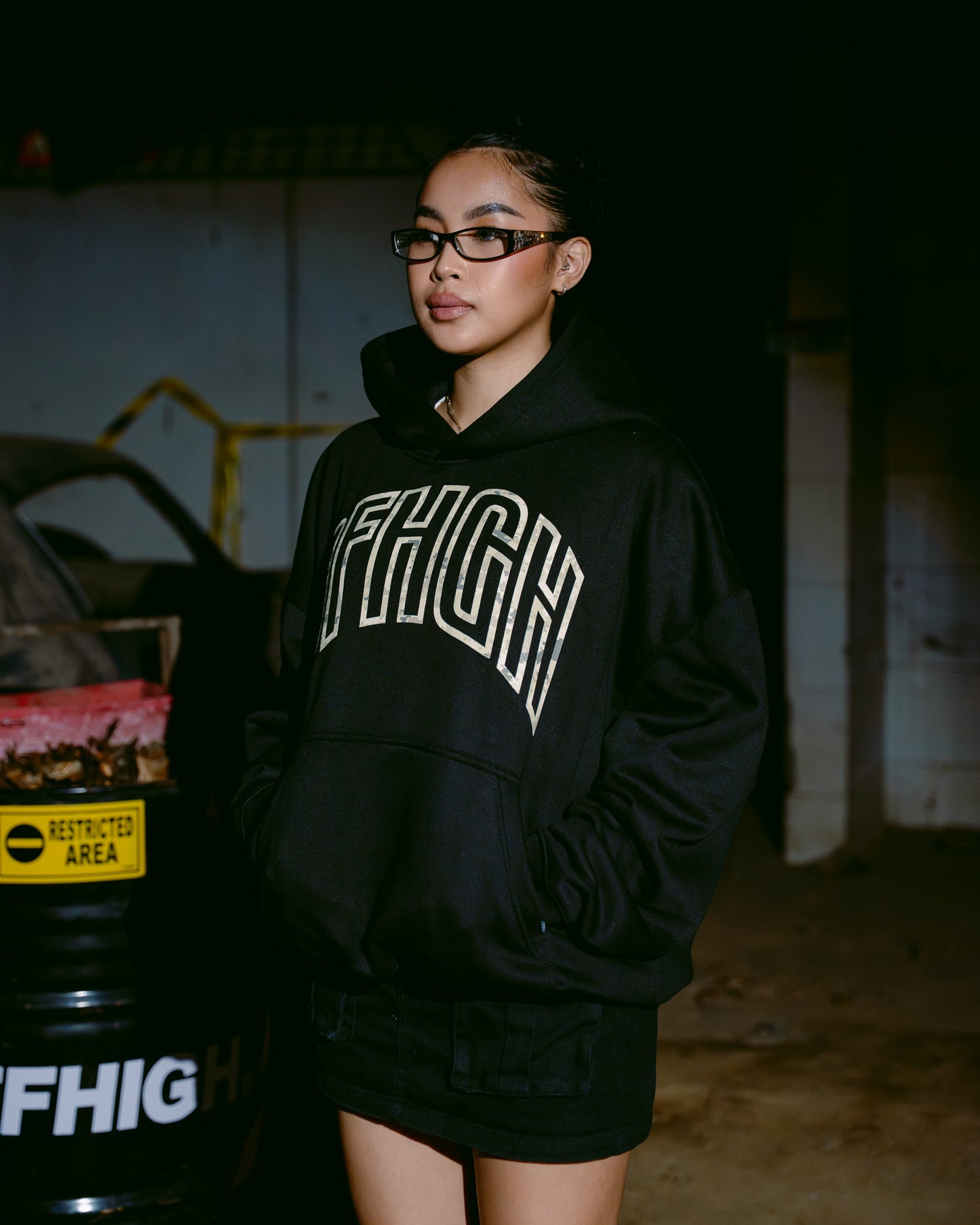 OFFHIGH ANONYMOUS BLACK HOODIE