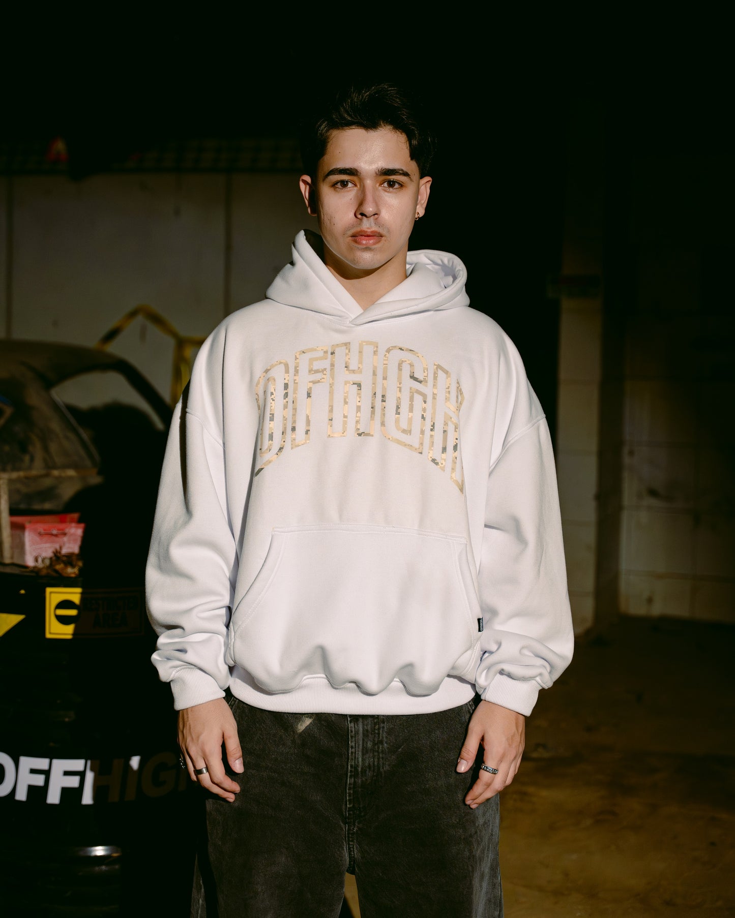 OFFHIGH ANONYMOUS WHITE HOODIE
