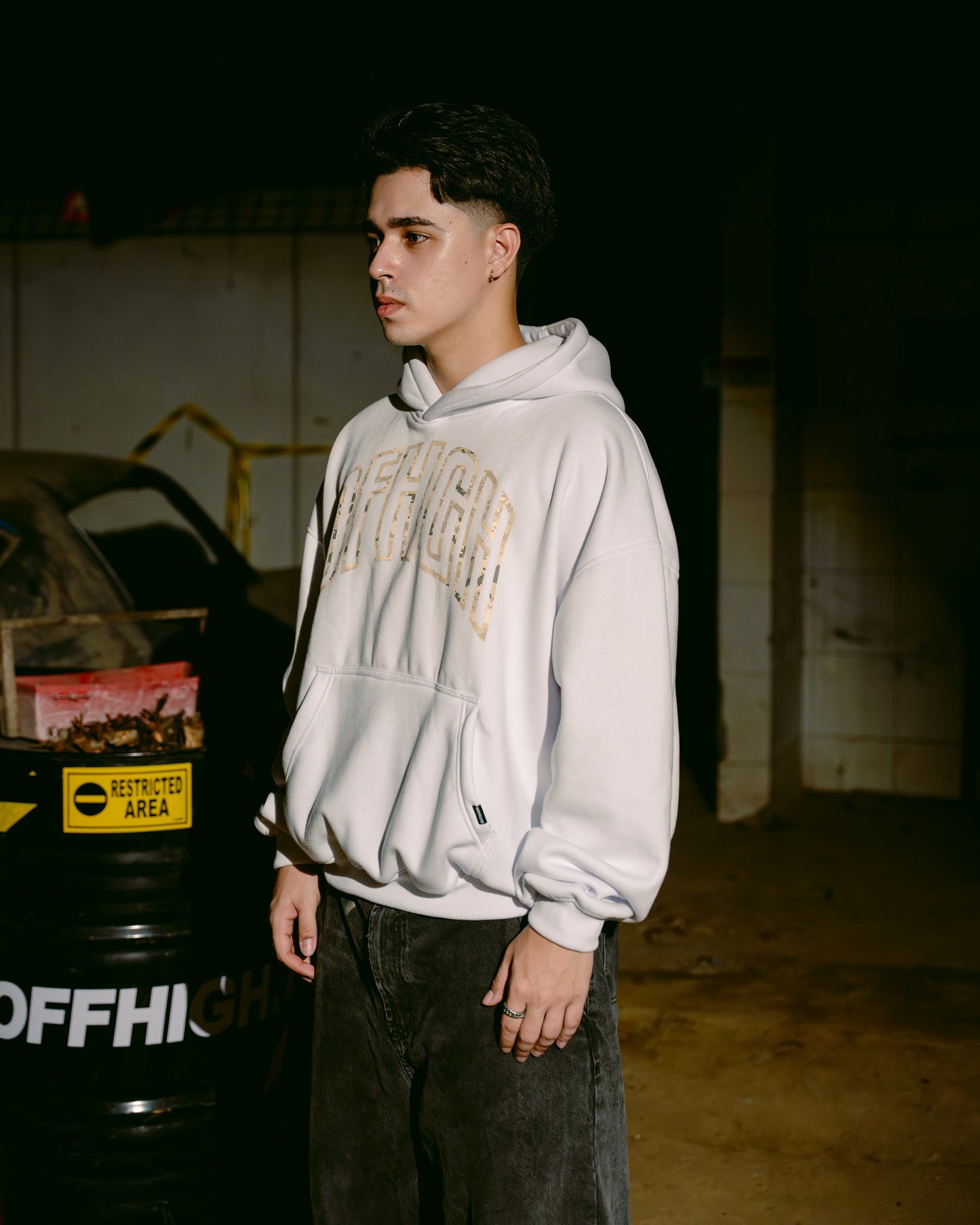 OFFHIGH ANONYMOUS WHITE HOODIE