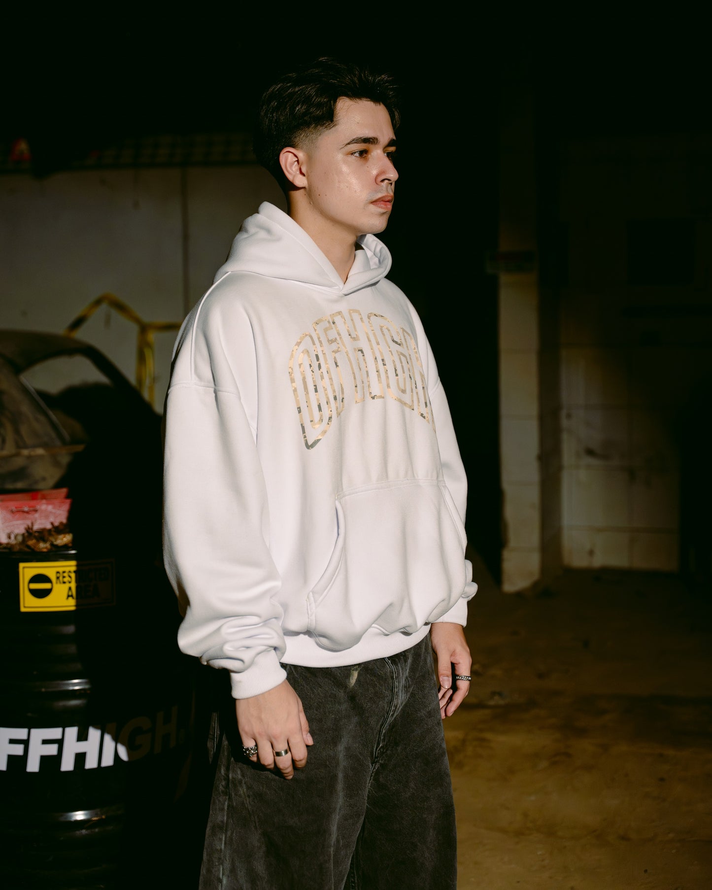 OFFHIGH ANONYMOUS WHITE HOODIE