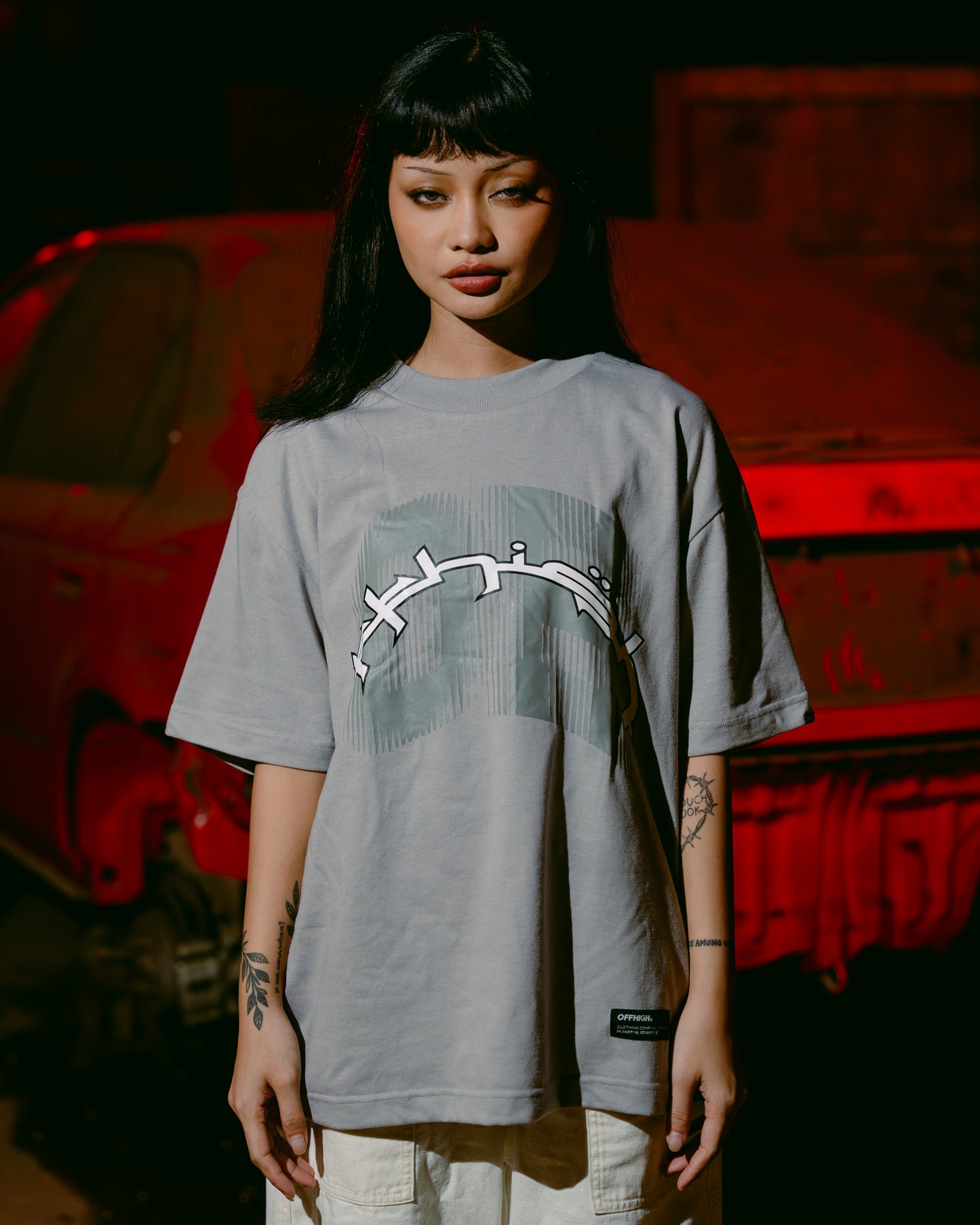OFFHIGH UPRISE GRAY TSHIRT