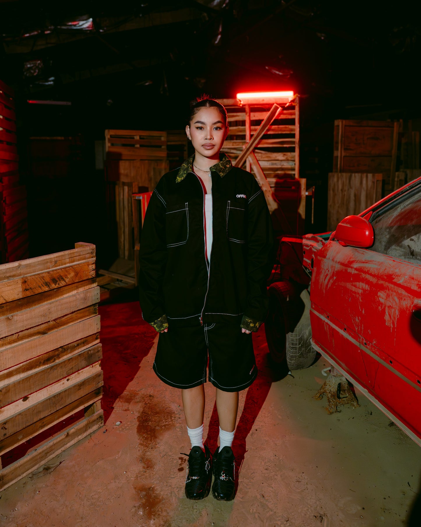 OFFHIGH RIOT WORK ZIP BLACK JACKET