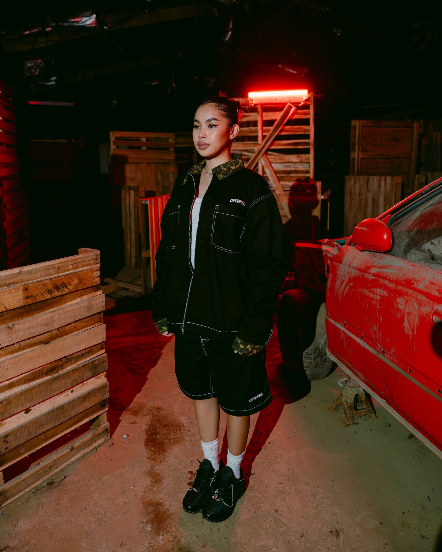 OFFHIGH RIOT WORK ZIP BLACK JACKET