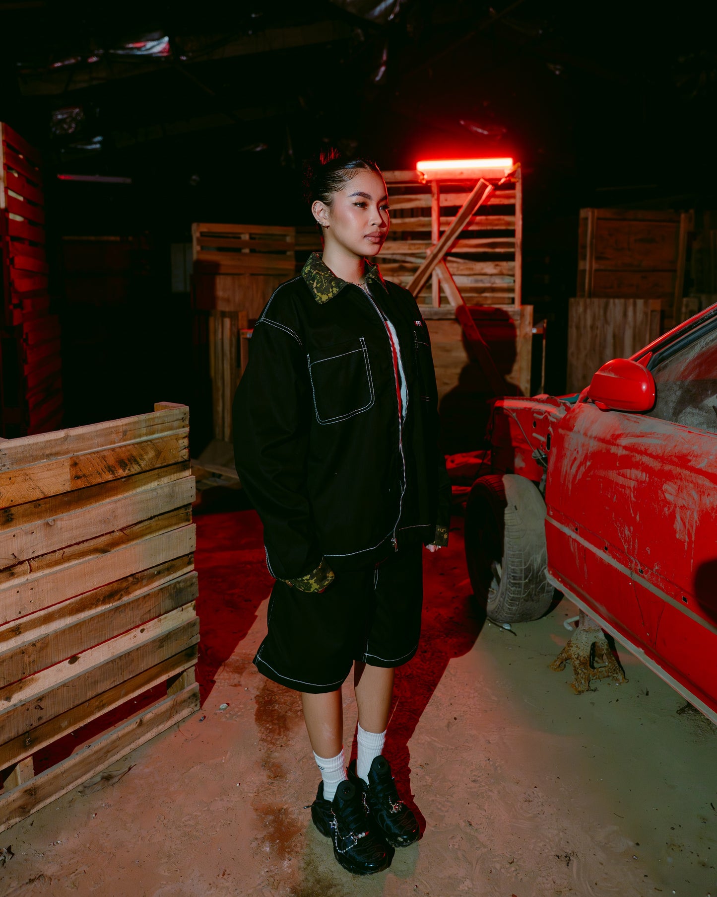 OFFHIGH RIOT WORK ZIP BLACK JACKET