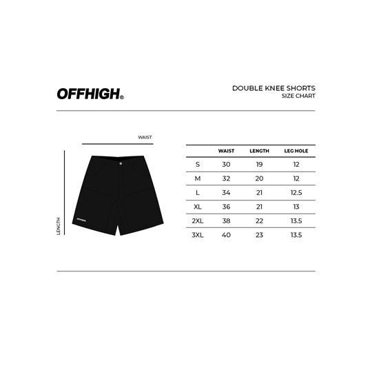 OFFHIGH CRUX KHAKI DOUBLE KNEE SHORTS