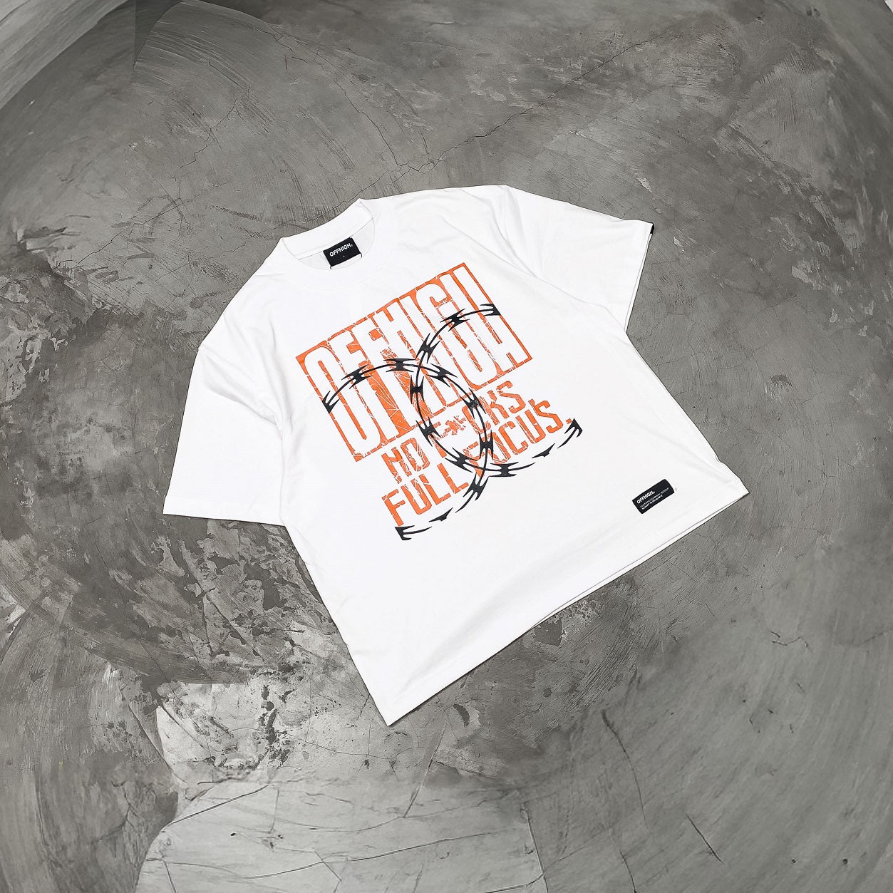 OFFHIGH FOCUS WHITE TSHIRT