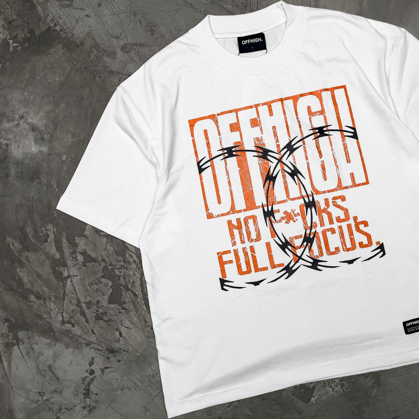 OFFHIGH FOCUS WHITE TSHIRT