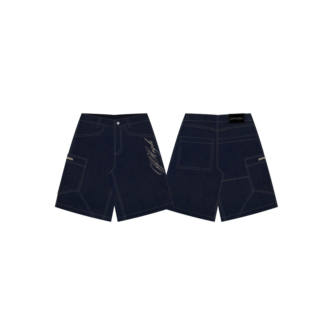 OFFHIGH FOUNDRY DARK DENIM SHORTS