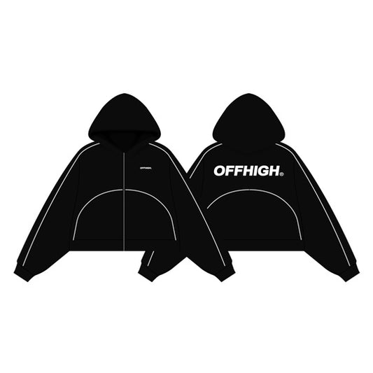 OFFHIGH ONYX BLACK FULL ZIP JACKET