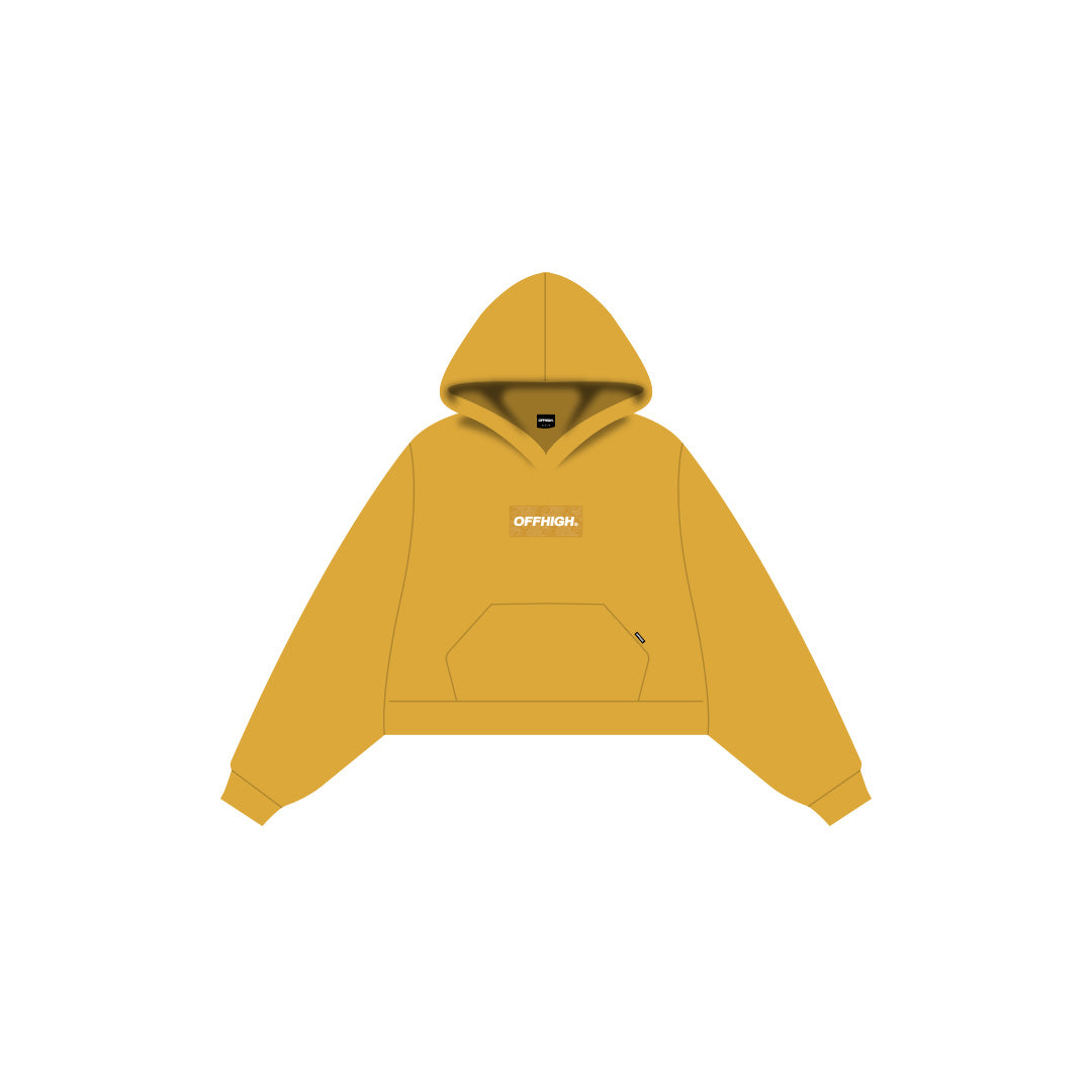 OFFHIGH PAISLEY BOXED YELLOW HOODIE